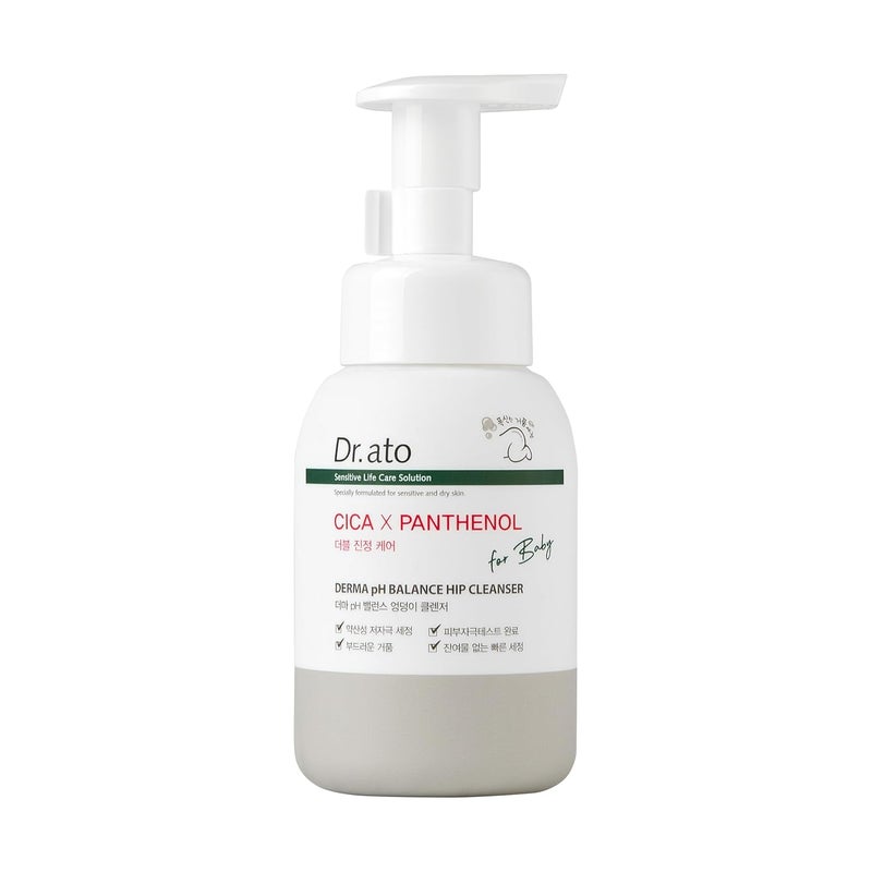 Dr.ato Baby Bottom Cleanser, pH 5.5 Balanced, Fragrance-Free for Sensitive Skin, Moisturizing Cica and Calming Panthenol for Redness and Rash Prevention (10.14 fl oz) - Image 1